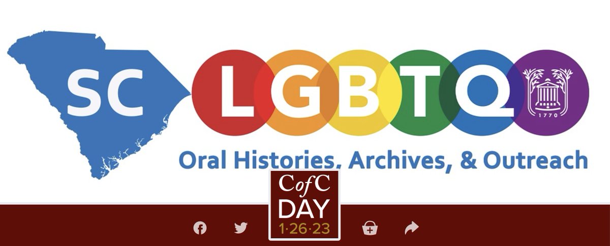 🌈Out of the closet &amp; into the archives🌈 

The SC LGBTQ Archives conduct oral history interviews &amp; collects materials never before thought valuable.

Your #CofCDay gift today will help ensure its status as a permanent resource for CofC &amp; SC👉bit.ly/3kN8ZYF