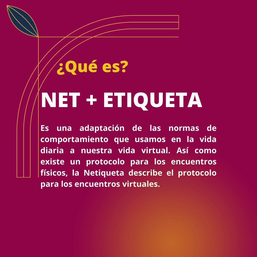 AnuiesDocente's tweet photo. ¿Ya conoces las reglas de la "Netiqueta"? Net + Etiqueta es una adaptación de las normas de comportamiento que usamos en la vida diaria a nuestra vida virtual. 🎩
👉¡Descarga nuestra infografía aquí! https://t.co/yIUBr2Cp9p 👈 https://t.co/Ilm0tIah1x