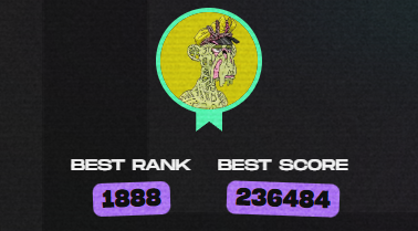 Not too bad for a tier 1 and 24 hours of training, whats your best score guys? 🚀👀
#dookeydash #bayc