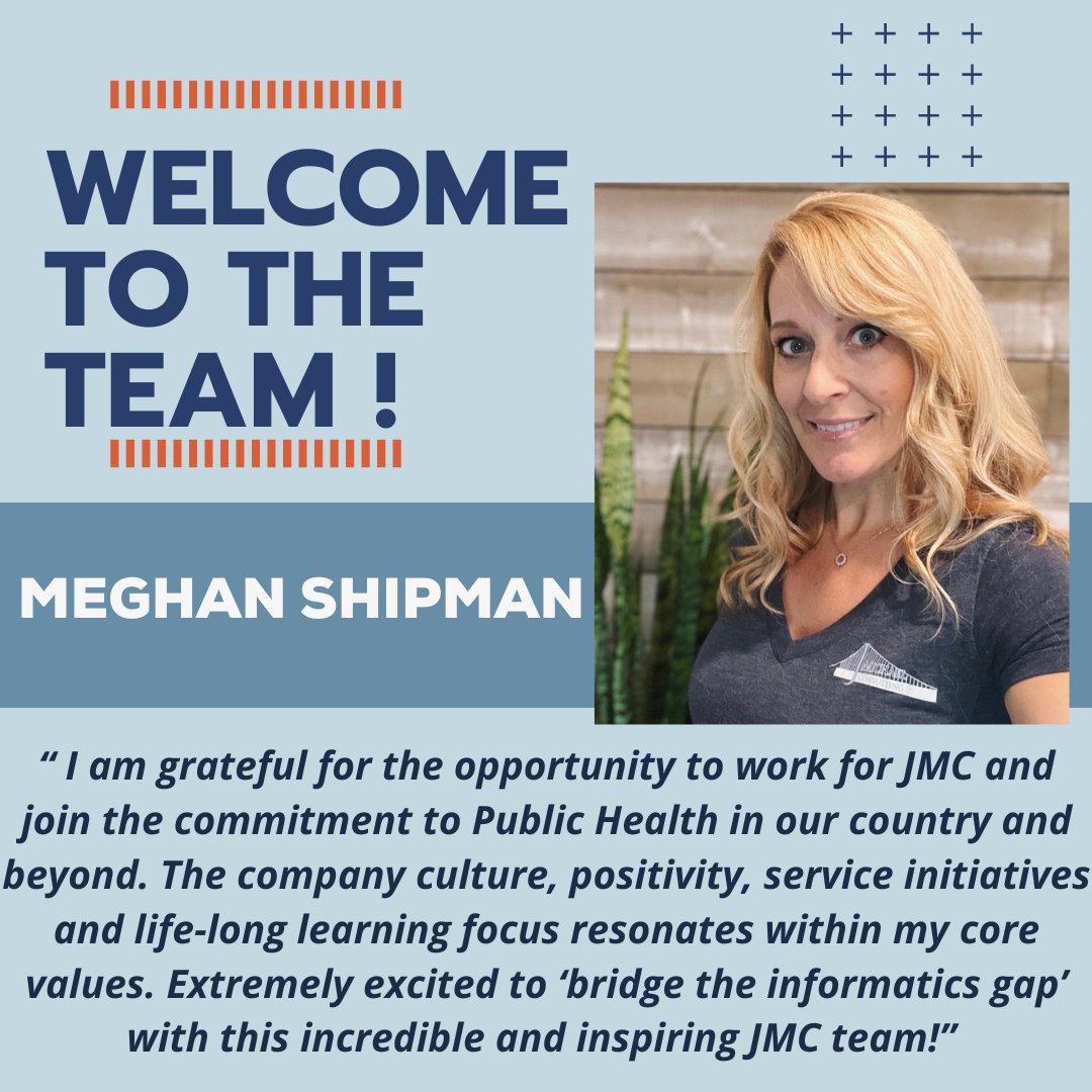 JMC_Team's tweet image. Welcome to the team Meghan!
#jmichaelconsulting #team #publichealthinformatics