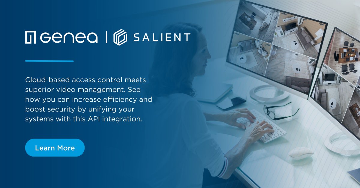 GetGenea's tweet photo. Cloud-based access control meets superior video management. See how you can increase efficiency and boost security by unifying your systems with this API integration. #videointegration #apiintegration #accesscontrolintegration https://t.co/xEf3nEb5Ak https://t.co/bQcm4H85dB