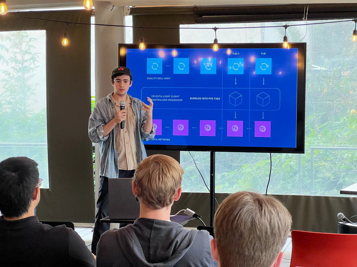 celestia's tweet photo. Seek knowledge. Seek truth.

Thanks to ecosystem teams that presented yesterday at Modular Lightning Talks https://t.co/kD1rSPk9oF