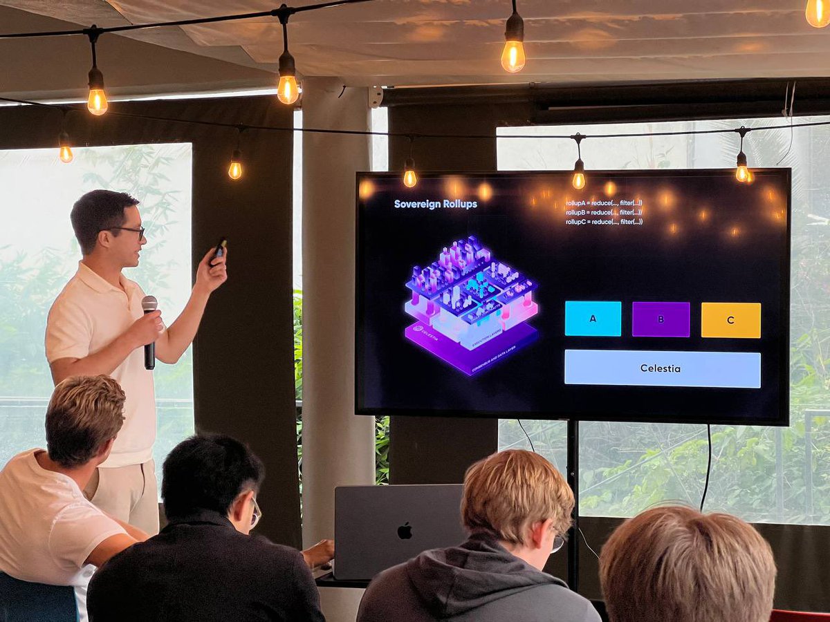 celestia's tweet photo. Seek knowledge. Seek truth.

Thanks to ecosystem teams that presented yesterday at Modular Lightning Talks https://t.co/kD1rSPk9oF
