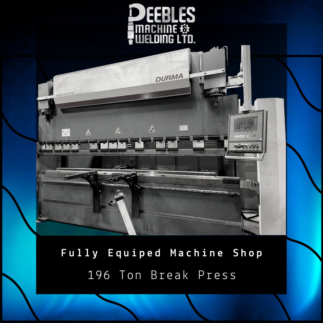 Peeblesmachine's tweet photo. Our 196 Ton Brake Press is perfect for all your industrial, commercial, heavy equipment and agricultural needs. We have all the right machines to help you get the job done!

#welding #repairs #machining #yorkton #agriculture #lineboring #ptoparts #driveshafts #brakepress https://t.co/dgUBx9tLhf