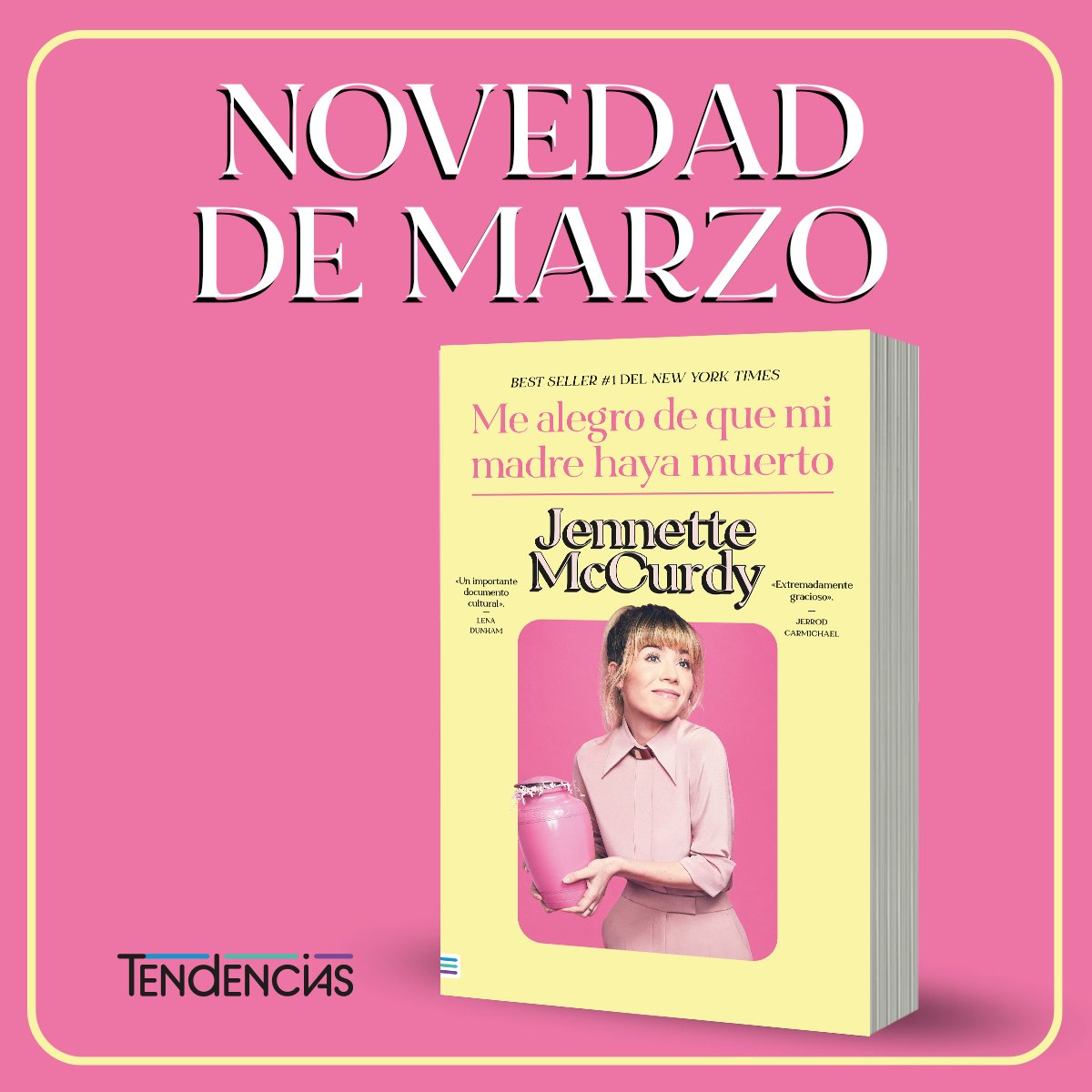 NOVEDAD DE MARZO. #MeAlegrodequemiMadrehayaMuerto de @jennettemccurdy llegará a todas las librerías chilenas muy pronto. ¿Están listos? 
#bookstagram #libros #novedad