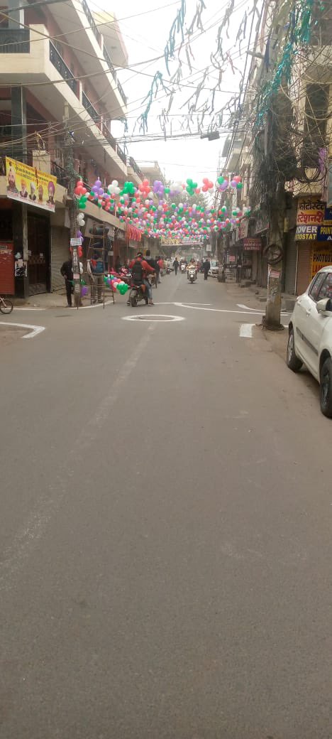 Marking for nagar kirtan route in shiv nagar , Virender nagar & G block #nagarkirtan #dhanbabadeepsinghji