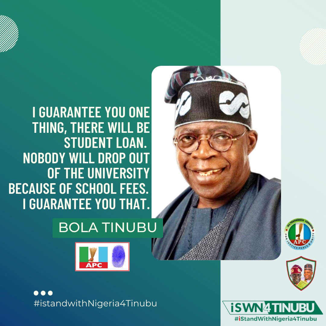 istandwithng's tweet photo. Where are the Students and Our Youths, Asiwaju is coming... Renewed Hope.
You Want to End Fuel Scarcity, Vote Asiwaju...
Renewed Hope 2023.
#iStandwithNigeria4Tinubu, @officialABAT https://t.co/ngQNKTPH4R