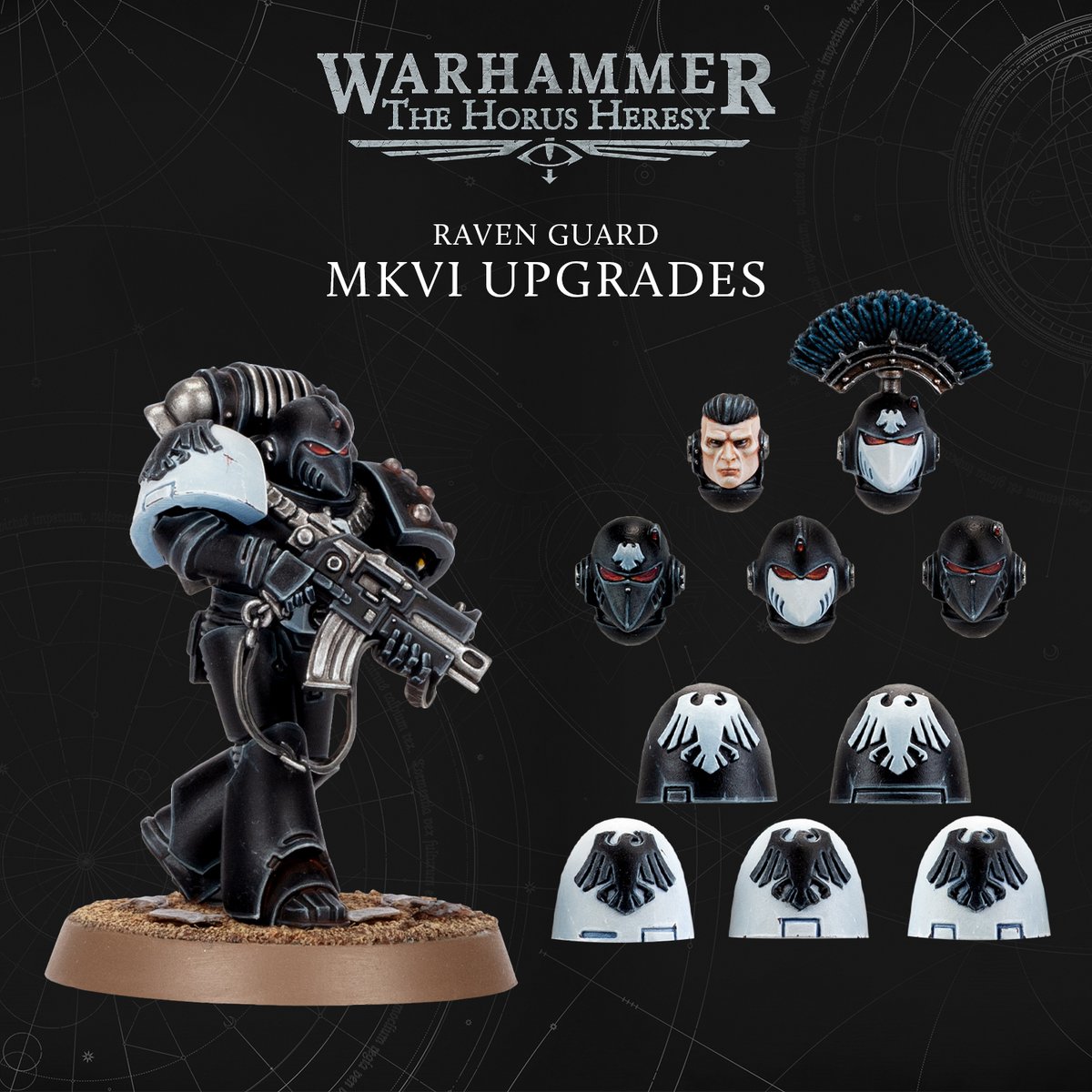 warhammer's tweet image. The Raven Guard sneak in with their Mark VI upgrade kits – get a closer look here: bit.ly/3WBHfDj 

#WarhammerCommunity