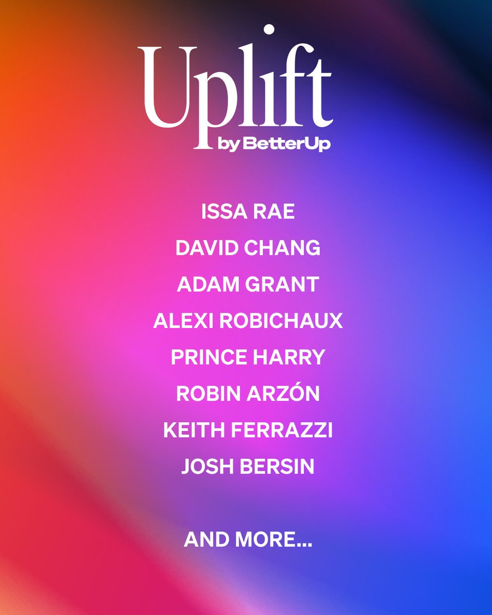 They’ll be there. Will you? 👀

Uplift is an immersive two-day summit where leaders, icons, and executives have the opportunity to learn how to drive performance and support their organizations’ most important asset: their people. 

This isn’t just another conference.