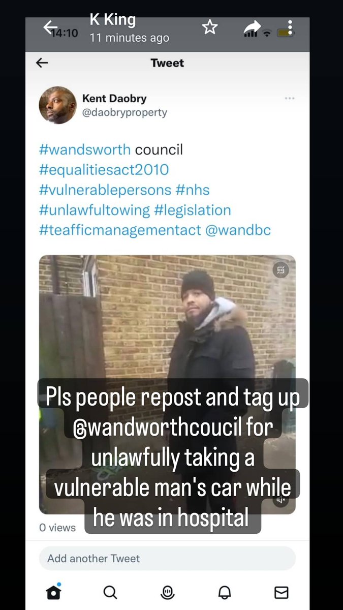 Disgusting! to happen to vulnerable person <a href="/wandbc/">Wandsworth Council</a> and their employees had his car Andre Carter unlawfully towed without a PCN notice while he had an urgent hospital appointment for sickle cell pls retweet this to let them know that the people won't be having this vile act!