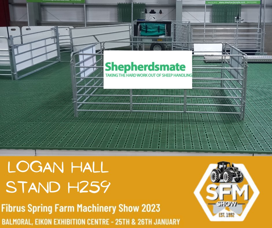 Shepherdsmate Mobile sheep handling units looking good at Eikon Center #SpringFarmMachineryShow
More info here  farmcompare.com/category/handl…
#sheephandling