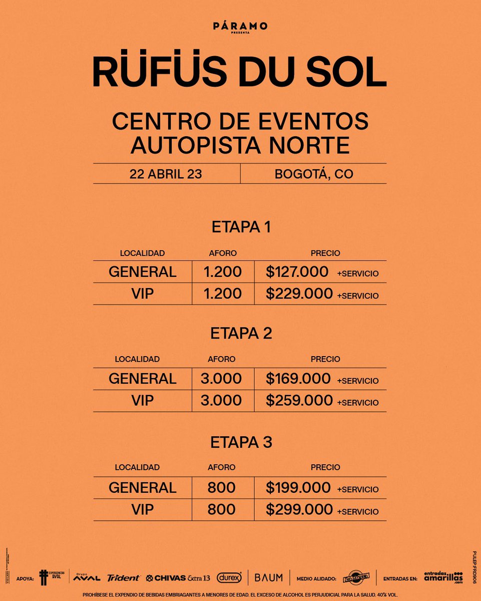 paramo_presenta's tweet image. ¡Es un hecho! La banda con la fiesta más apoteósica del planeta aterriza en Medellín y Bogotá con su live show completo, @rufusdusol nos espera los próximos 21 y 22 de abril para una noche de puro baile junto @HVOB_official, redondeando una nómina de lujo💣💥