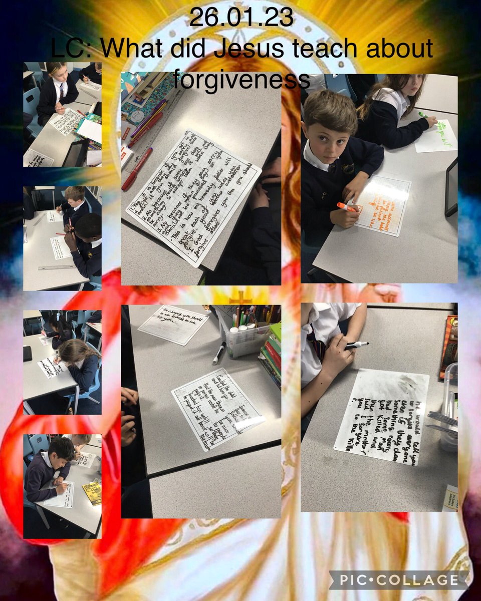MRPAyear5b's tweet photo. Our focus in RE this term is ‘what would Jesus do?’ The children looked at what Jesus taught his followers about forgiveness. @MRPA_RE https://t.co/17z8eujMOG
