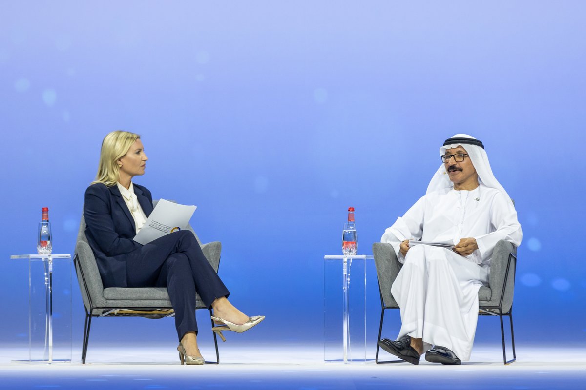 DP_World's tweet photo. With over 50 projects currently running in 27 countries, it is a privilege to be a co-organising sponsor of @DIPMF. Today @ssulayem, and Chief Planning and Project Officer, Juan Carlos Sahdala, shared insights on transformation in our business and industry. #DIPMF #DIPMF2023 https://t.co/WCZl5vVybY