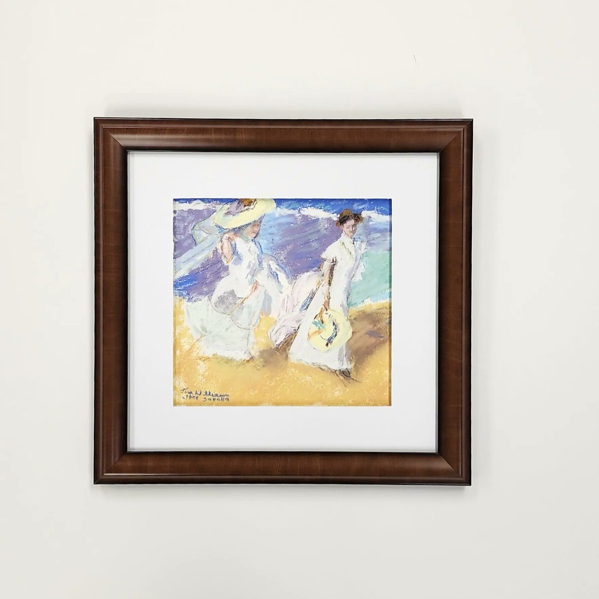 FastFrameDurham's tweet image. An original pastel painting by a longtime customer.  The mat has a reverse bevel and spacers to prevent pastel dust from getting on the museum glass. Visit us at 4015 University Drive, Durham 919-402-9390. #durham #CustomFraming #framing #FastFramedurham