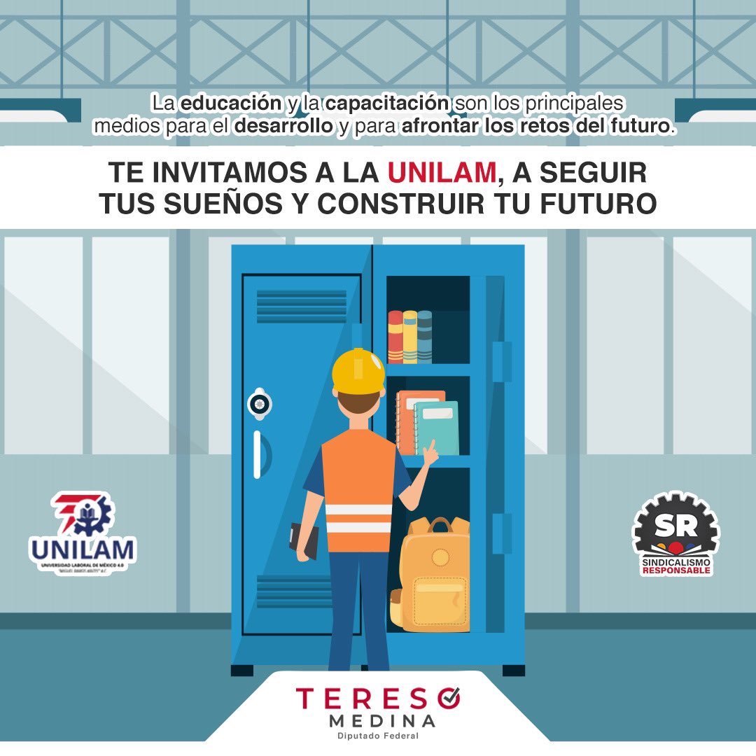 tereso_medina's tweet photo. A través de la educación y la capacitación, las y los trabajadores pueden acceder a mejores posibilidades para ellos y sus familias, y así hacerle frente a los desafíos actuales y futuros. https://t.co/HMOP5NgJGN