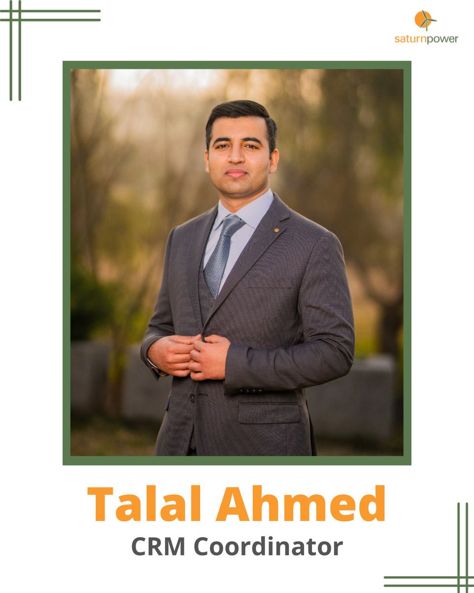 Saturn_Power's tweet photo. For Saturn's January Employee Highlight, we interviewed Talal Ahmed, our CRM Coordinator. 

To learn more about Talal, click this link to read the full profile: https://t.co/tSDYRq0GTK https://t.co/jNnf0jM3cW