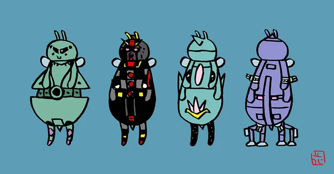 モビールアーマー。#みつばちヒーローズ#ミツバチ #蜂 #イラスト#機動戦士ガンダム #ファンアート 