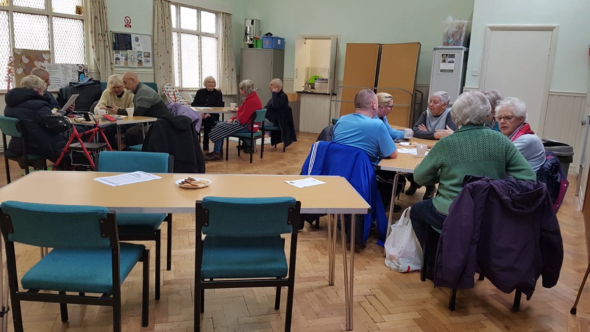 Some of today's #SoupaThursday visitors enjoying coffee and cake,then a bowl of hot soup. #warmspaces #stnicholaschurch