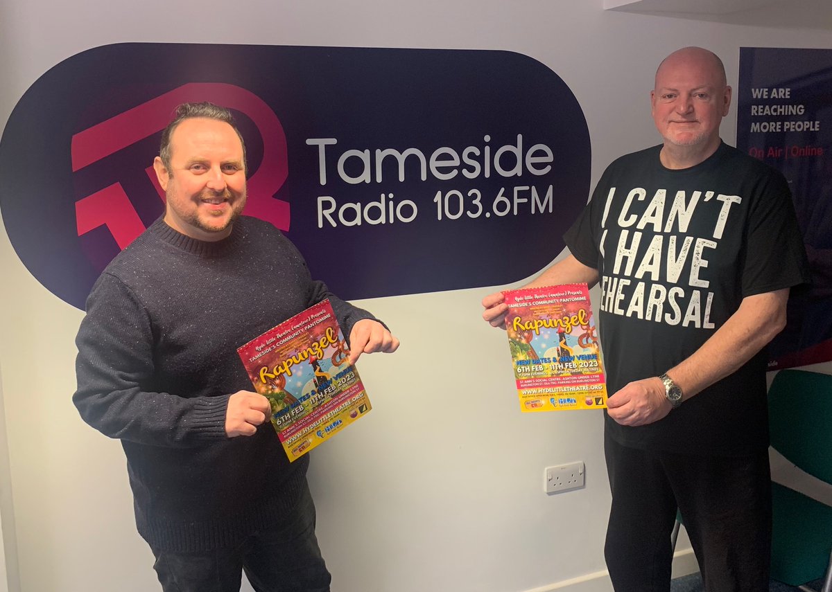 Tameside Reporter (@newsintameside) on Twitter photo On tonight’s Reporter Show on <a href="/tamesideradio/">Tameside Radio</a>… special guests joining <a href="/NigelSkinner9/">Nigel Skinner</a> in the studio are Mike Lawlor and Gavin Chadwick from <a href="/HydeLittle/">Hyde Little Theatre</a> who tell us all about the highly-anticipated annual pantomime Rapunzel coming to Ashton’s St Ann’s Social Centre in February. On tonight’s Reporter Show on <a href="/tamesideradio/">Tameside Radio</a>… special guests joining <a href="/NigelSkinner9/">Nigel Skinner</a> in the studio are Mike Lawlor and Gavin Chadwick from <a href="/HydeLittle/">Hyde Little Theatre</a> who tell us all about the highly-anticipated annual pantomime Rapunzel coming to Ashton’s St Ann’s Social Centre in February.