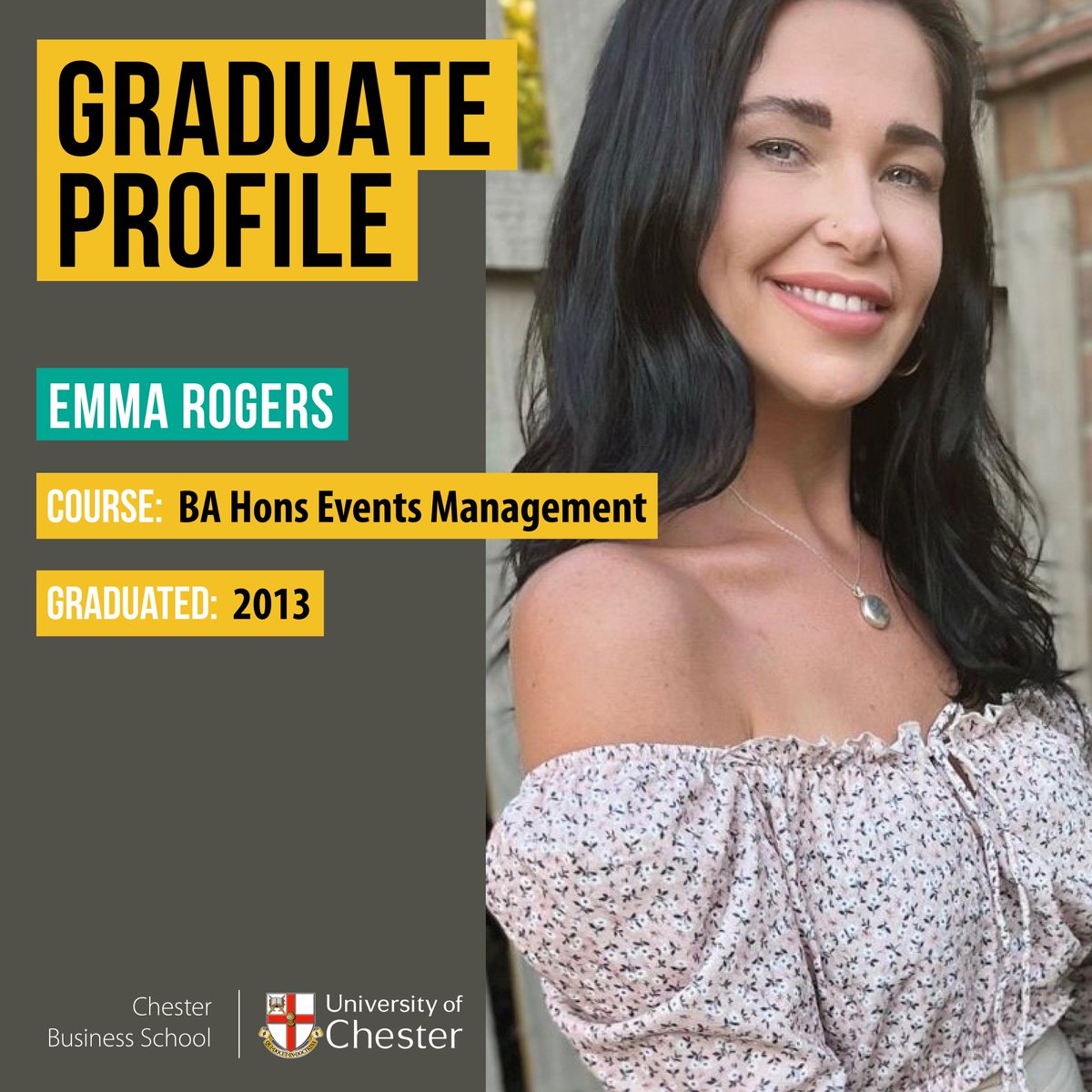 Be inspired by Emma's Events Management story and find out where our degree could take you.  
www1.chester.ac.uk/news/emma%E2%8…
#dreamcareer #celebrityevents #eventsgraduate #eventsmanagement