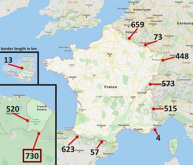 ShridasMeena8's tweet photo. France's longest border is shared with Brazil😯 https://t.co/2DIMgGjIlu