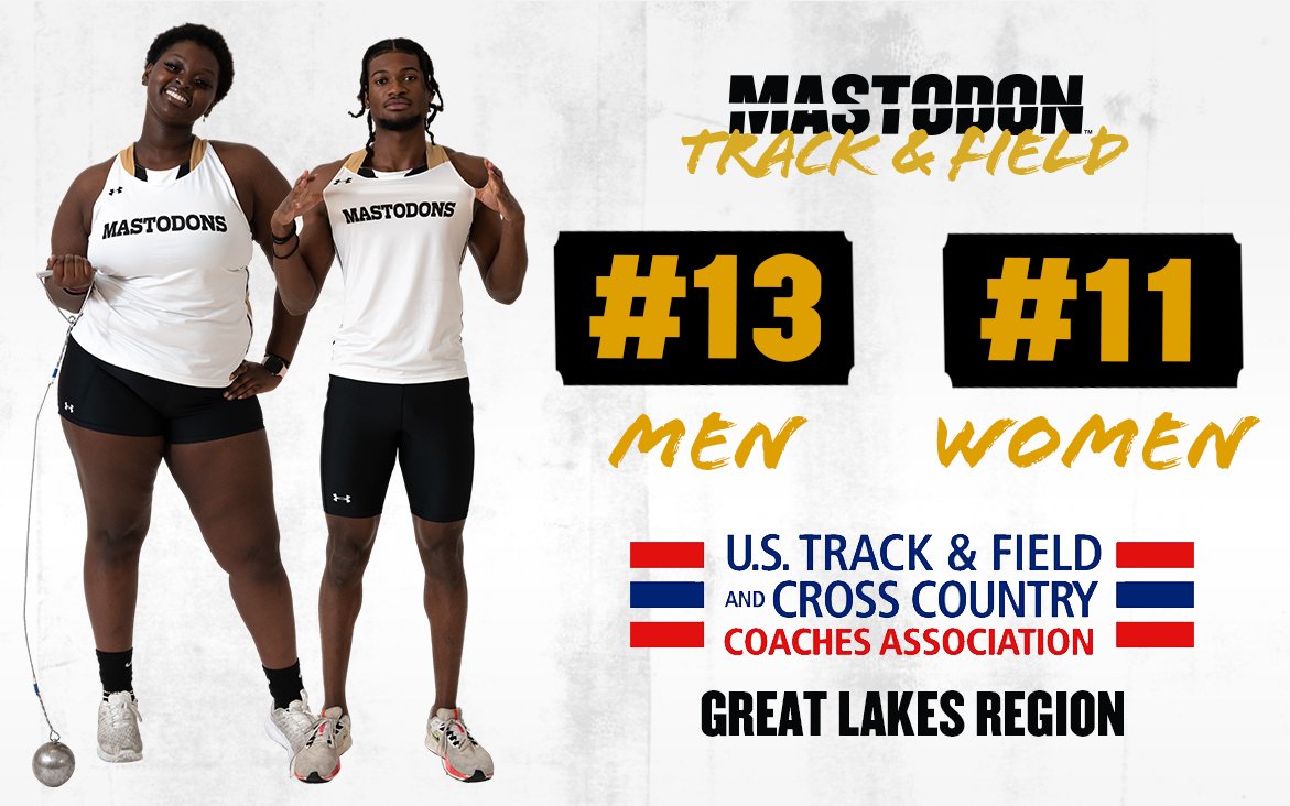 GoMastodons's tweet photo. Check out where both @MastodonTFXC squads are ranked in this week's Great Lakes Region @USTFCCCA poll!

• Highest ever ranking for both squads

• Women are the highest ranked #HLTF team

• Men are the 2nd highest ranked #HLTF team

#FeelTheRumble https://t.co/Xe9mJhvtv8