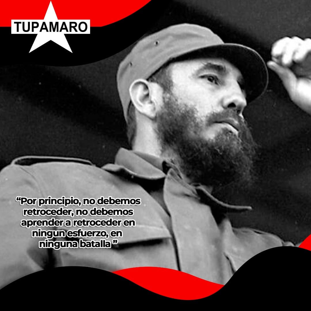 "Nosotros debemos estar en esa disposición de ánimo de quienes se sienten seguros de que no podrán ser vencidos frente a cualquier contingencia, que no podrán ser vencidos de ninguna forma"
Fidel Castro
#FidelVive #Tupamaro #ComunaYProducción <a href="/NicolasMaduro/">Nicolás Maduro</a> <a href="/dcabellor/">Diosdado Cabello R</a>