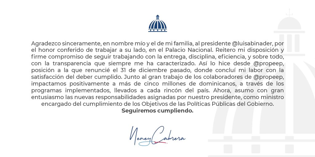 Gracias Presidente <a href="/luisabinader/">Luis Abinader</a>