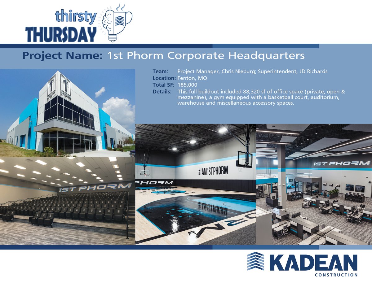 KadeanConstruct's tweet image. Our TI improvements require intense coordination and attention to detail in order to achieve owner expectations. That’s exactly what we did when it came to repeat client @1stPhorm&apos;s Corporate Headquarters. 

#kadeanconstruct #kadeanthirstythursday  #tenantimprovements
