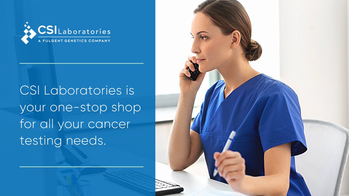 FulgentOncology's tweet image. Boasting a full complement of cancer testing solutions under one roof, CSI Laboratories is your one-stop shop for all your cancer testing needs. Learn how our expert medical team is delivering insightful results you can count on here: bit.ly/3ofDRzd

#CSILaboratories