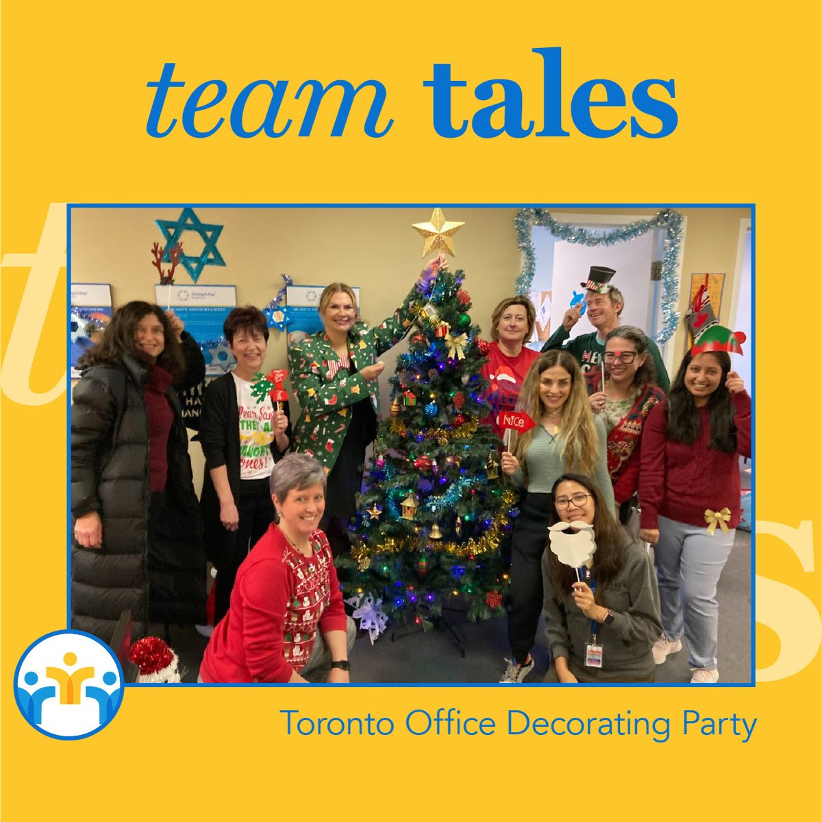 #TBT to when our Toronto office hosted an Office Decorating Party! They wore festive ugly sweaters and enjoyed diverse seasonal music. Most of all, they loved connecting with each other once again. #TeamTales