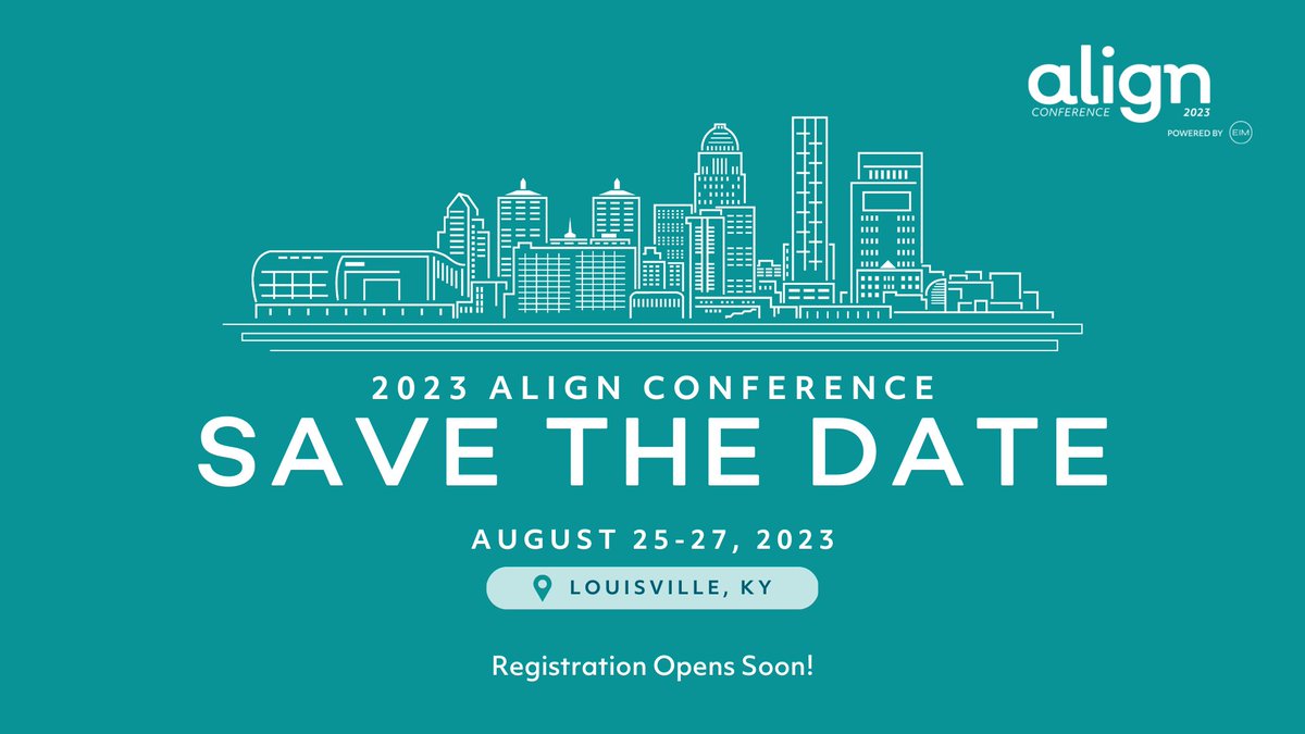 align_conf's tweet image. ✨ Save the Date for ALIGN 2023! ✨
Join us in person for the premier conference for rehab professionals!
🗓️ August 25 - 27 📍 Louisville, KY
❗ Registration Coming Soon!