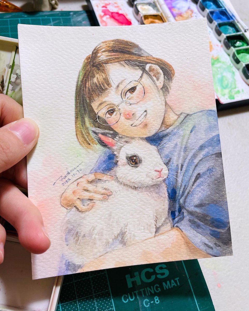 Badou160703's tweet photo. 委託人與她的可愛兔🐰 https://t.co/gC0sthMbsu