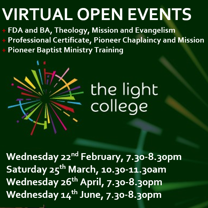 OPEN EVENTS 2023... Come and find out more about some of the most innovative practical theology degree (and other) courses in the UK, specialising in mission, evangelism and pioneering. Register at tlcc.uk/OpenEvents2023
