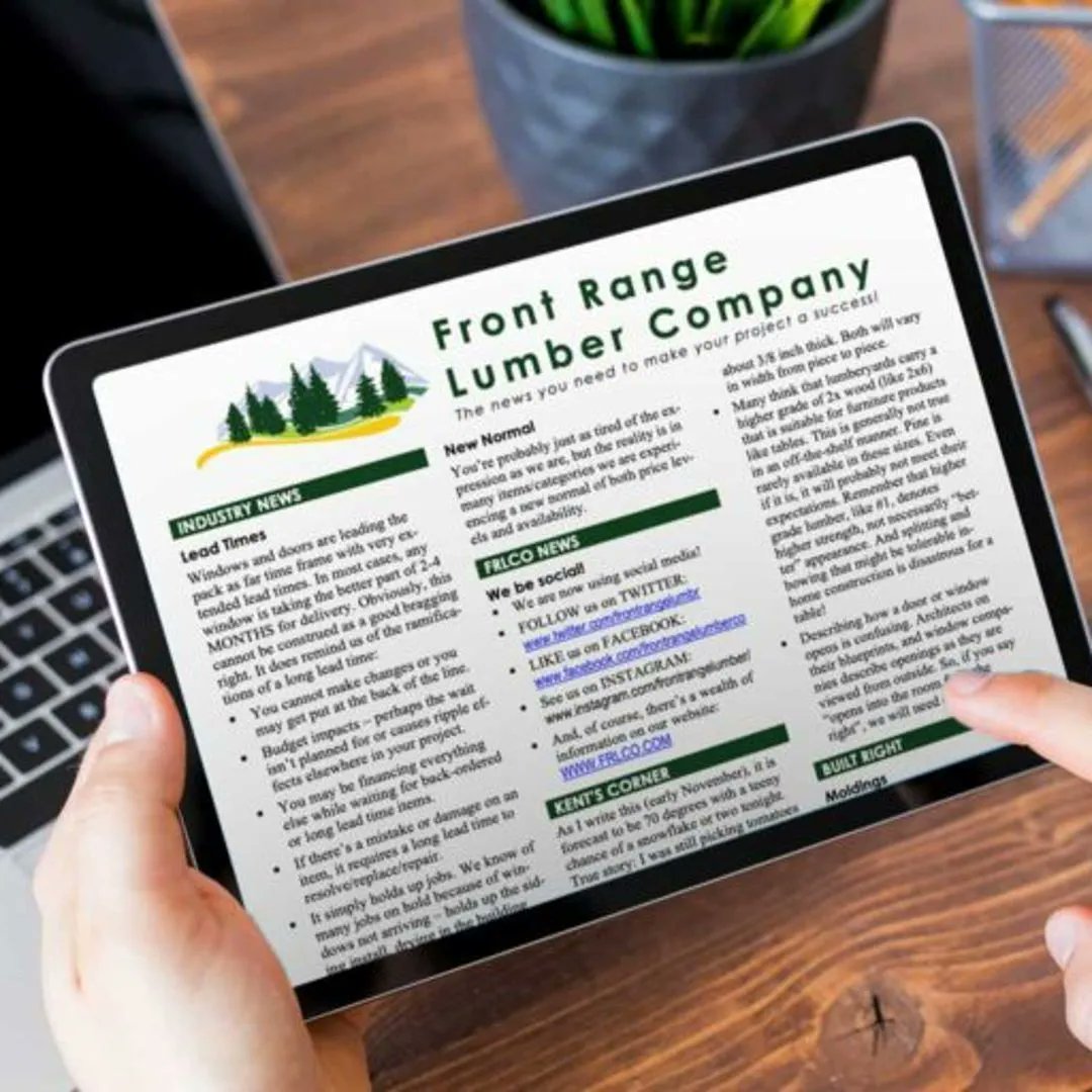 Check out our newsletters. It's filled with vital #buildingindustry news, product info, trends, project tips, FRL facts – plus everyday wisdom, interesting stories, and jokes!

buff.ly/3wt3nWz