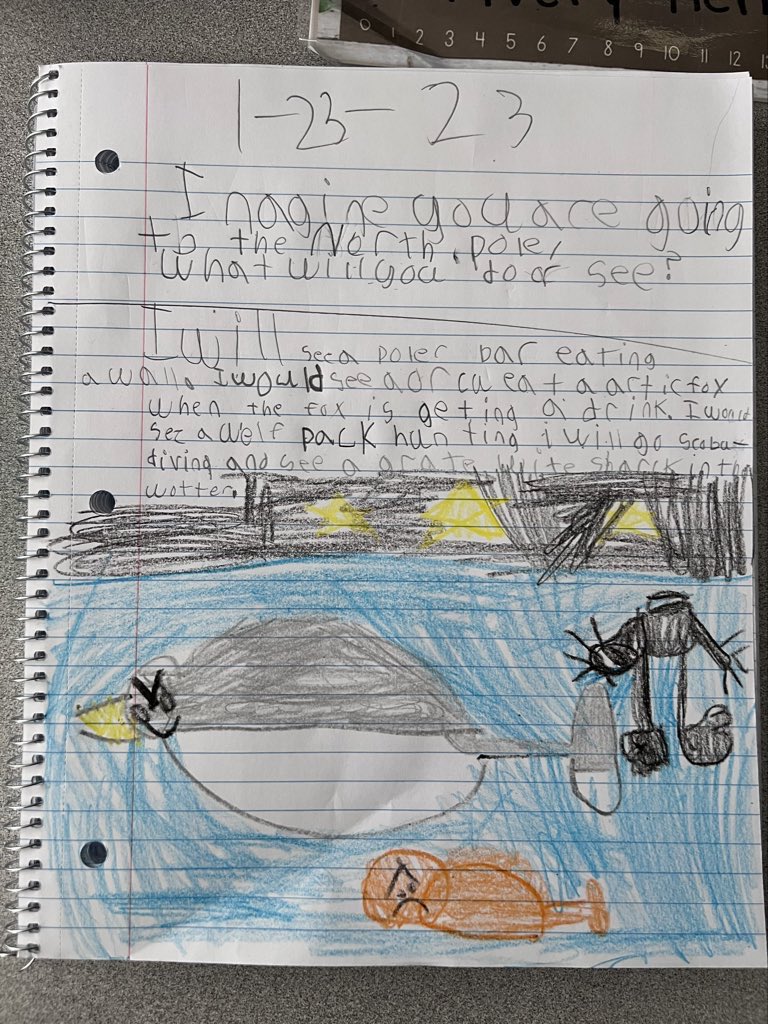 ms_dinardo's tweet photo. @MillsRiverSch Journal Prompt: Imagine you are going to the North Pole ❄️ #heretofly #theplacetobe https://t.co/B1D1yVQt2F