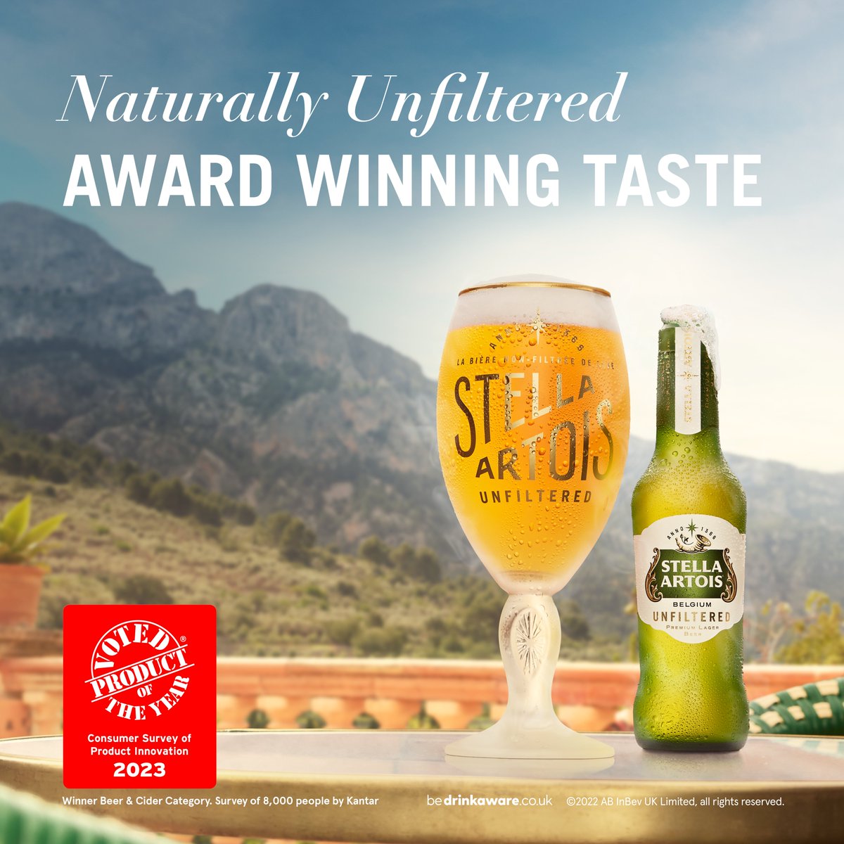 Proud to announce Stella Artois Unfiltered has won Beer & Cider Product Of The Year by consumers 🍻 We’re so grateful you love the taste as much as we do!