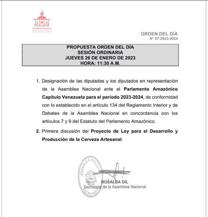 🏛 | PROPUESTA ORDEN DEL DÍA 
Jueves  #26Ene  11:30 am
#AsambleaNacional 🇻🇪
#SesiónOrdinaria 

Sigue la transmisión por @antvvenezuela @VTVcanal8 @SomosRMNoticias 
@jorgerpsuv 
@rmessuti 

#FelizJueves #BloqueoCriminal