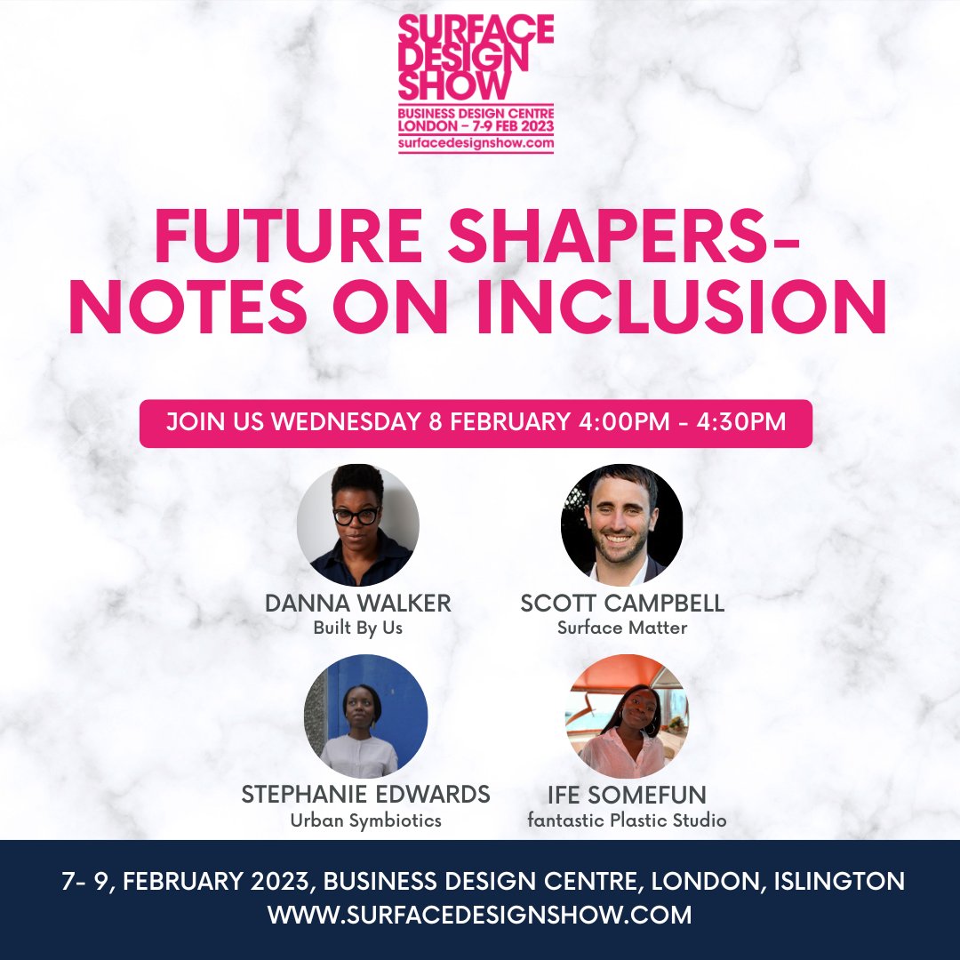 🤩BRAND NEW: GALLERY STAGE🤩

Join us on Wednesday 8 February at 4:00 for: Future Shapers – notes on inclusion

Register to attend here: 
sds-2023.reg.buzz/twitter
