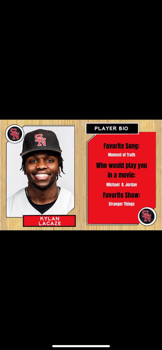 SNUBaseball's tweet photo. ‼️ Know your Storm‼️ 

⚾️ SO: Kylan LaCaze (@KylanLacaze) 
⚾️ Hometown: Edmond, OK
⚾️ Major: Sports Management 
⚾️ Transfer from Hesston JC where he hit .313 as a freshman 
#Boltsup⚡️ https://t.co/ySxOf3XvB0