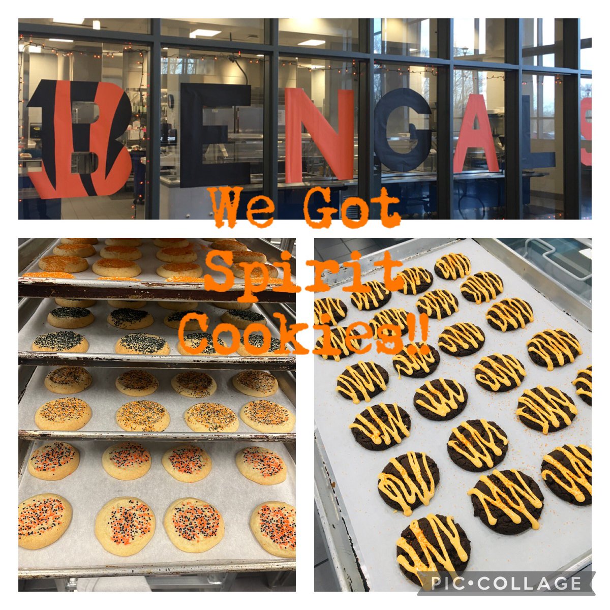 CBritz94's tweet photo. We got spirit, yes we do!! #RULEYOURSCHOOL @Bengals @FTMoyerES Moyer Cafeteria loves the Bengals!! https://t.co/zxBl7aJ0J6