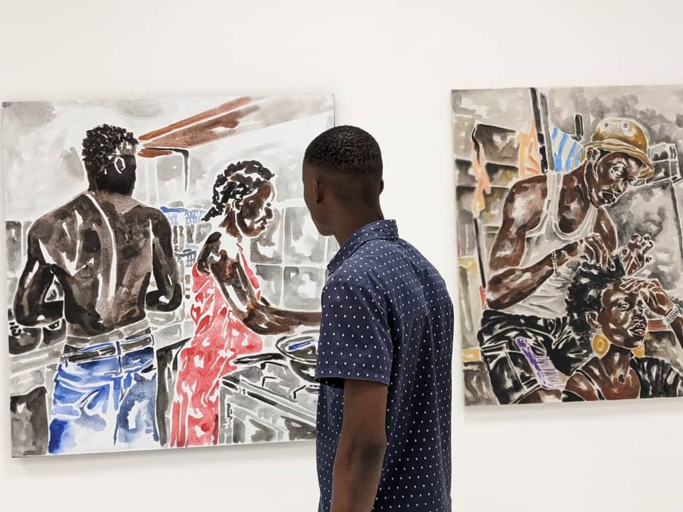 AgencyMagnitis's tweet photo. La magniTeam a assisté au tout premier vernissage de l'artiste plasticien Salomon Moneyang  sous le thème #Réminiscense qui s’est déroulée à la la galerie Logmomakongallery 
Sur ces tableaux, il ’immortalise son intimité aussi bonne que mauvaise afin de leur donner de la beauté . https://t.co/d8SfqAEhZE