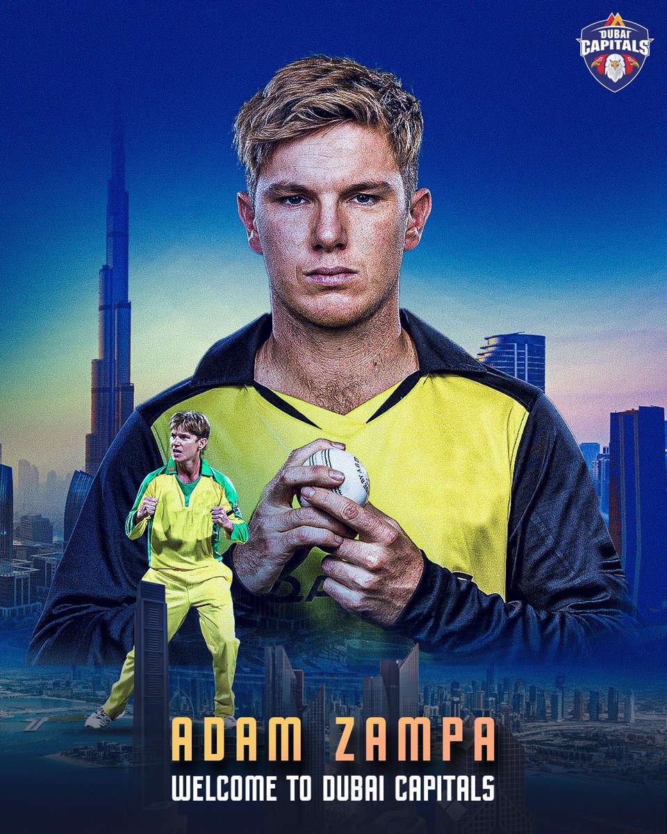 Welcome to #AdamZampa the @Dubai_Capitals

#CapitalsFamily #DPWorldILT20 #SoarHighDubai #CapitalsUniverse #WeAreCapitals