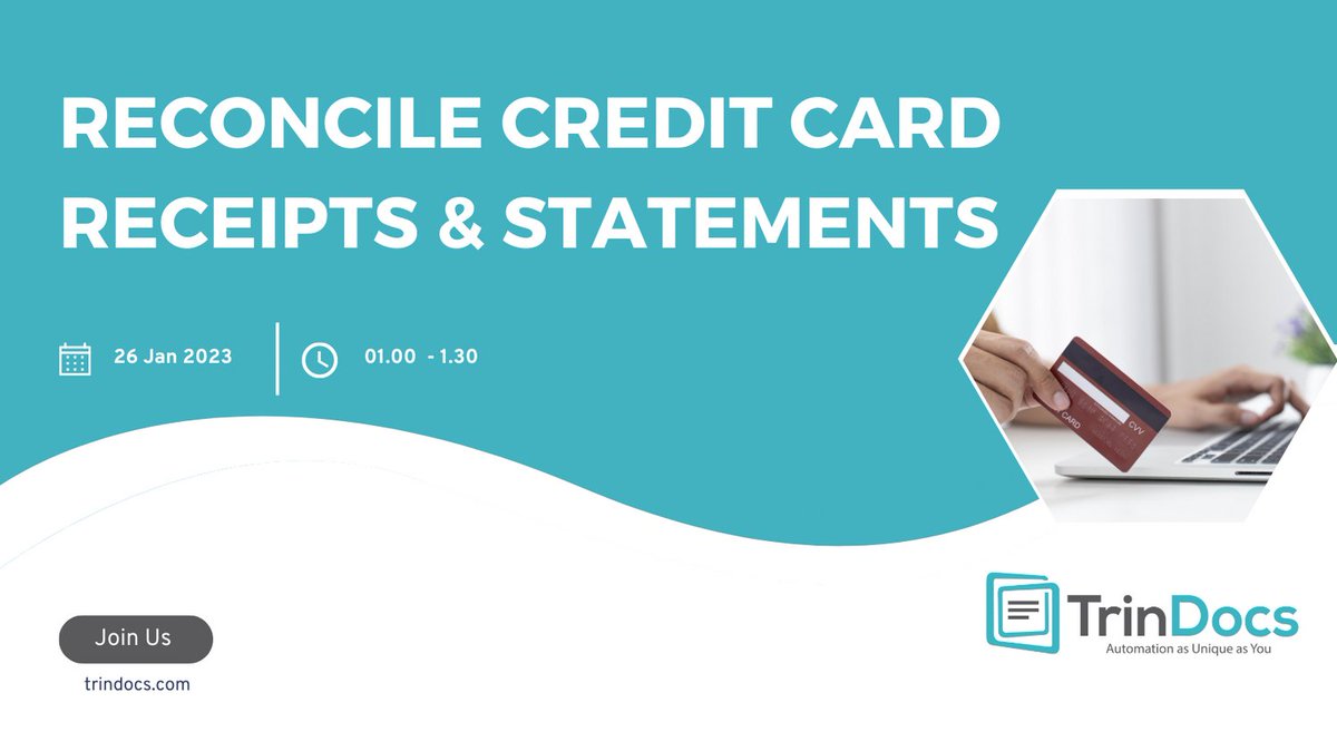 trinsoft's tweet image. Today @ 1 pm ET! Join us for an overview and demo of TrinDocs’ credit card workflow automation. Register: trindocs.com/resources/#web…
#TrinDocsDELIVERS #APautomation #workflow