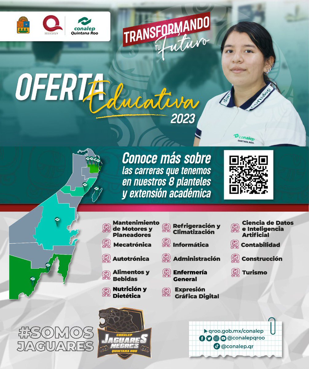 ¿𝗤𝘂𝗶𝗲𝗿𝗲𝘀 𝘀𝗮𝗯𝗲𝗿 𝗽𝗼𝗿 𝗾𝘂𝗲́ 𝘀𝗼𝗺𝗼𝘀 𝘁𝘂 𝗺𝗲𝗷𝗼𝗿 𝗼𝗽𝗰𝗶𝗼́𝗻 👊🏼✨!? 

Porque contamos con una amplia oferta educativa diseñada para brindarte la mejor opción de estudios📚 👇🏼
qroo.gob.mx/conalep/oferta…  
 
Conalep es tu mejor opción! 👊🏼
#TransformandoTuFuturo