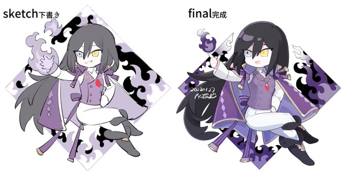 「1boy purple fire」 illustration images(Latest)