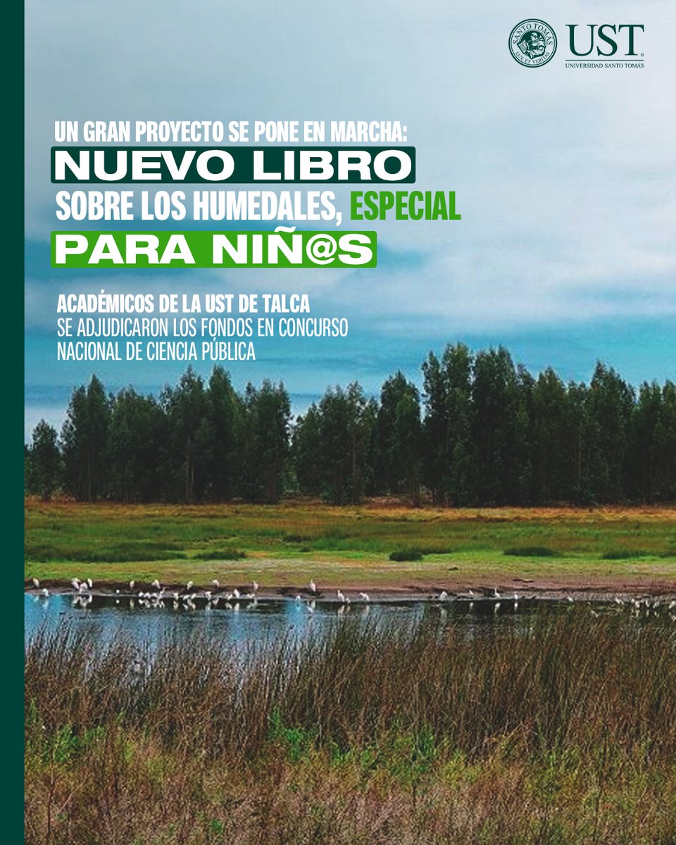 SantoTomas_ST's tweet photo. Un importante hito vivimos en la Región del Maule, donde el equipo de investigador@s se adjudicaron el Concurso Nacional de Ciencia Pública para desarrollar un libro sobre humedales dirigido a niñ@s de entre 6 a 11 años.

Lee la nota completa desde aquí https://t.co/gtQPho8baz 👈🏻 https://t.co/qln9y9cC1j