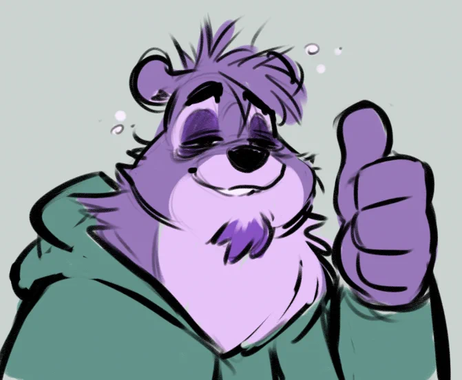 Totally awake and ready to work on cartoons 