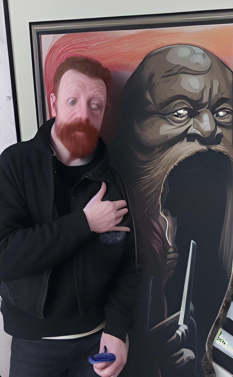 EastSideDave's tweet photo. I did the AI art thing for Earl and my photo at #FezCon and the results got increasingly frightening. You have been warned. https://t.co/ThlmjoXK3p